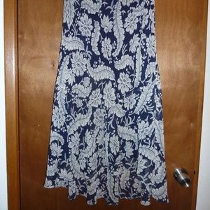 Blue floral silk skirt by Ralph Lauren